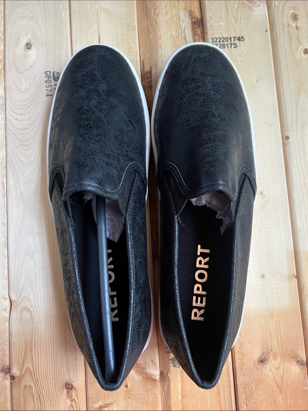 Report Black Slip-On Casual Loafers